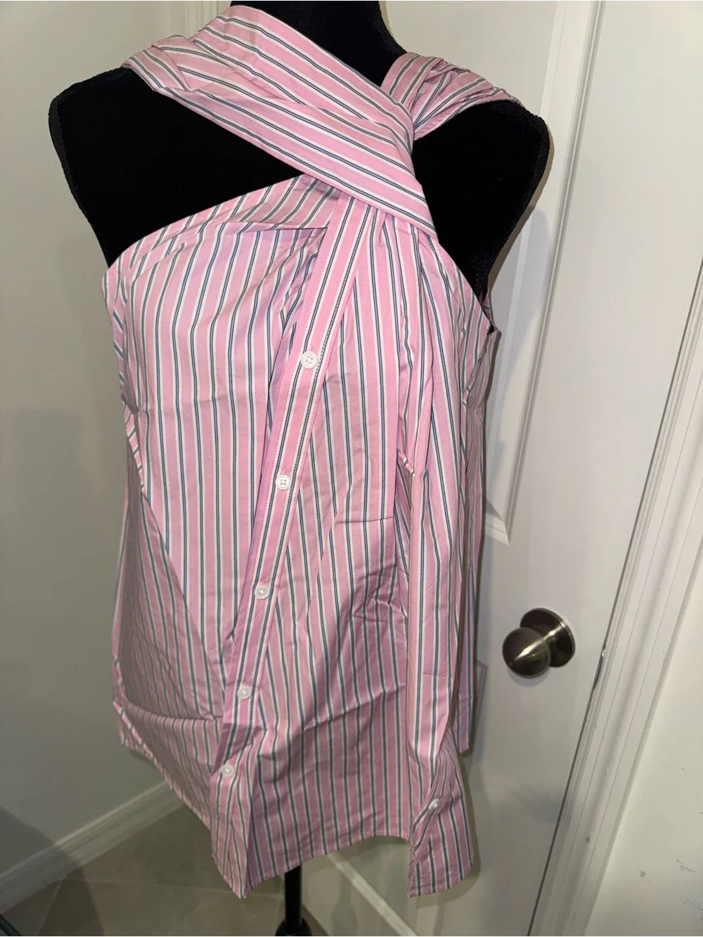 ‼️KBB by KAHLANA 'The Twist Neck Shirt' - Pink Striped